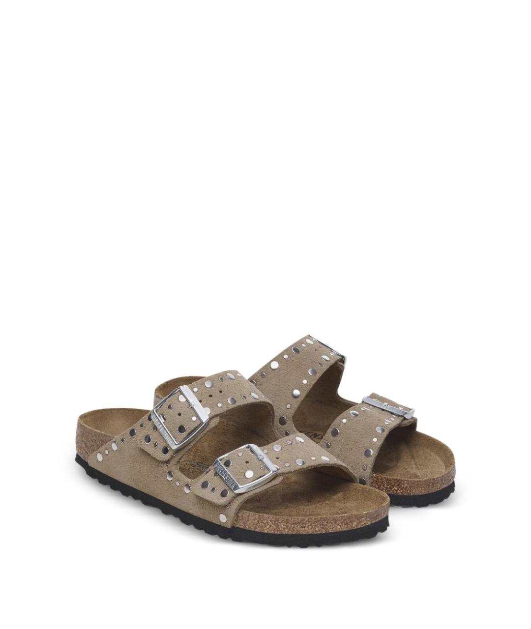 BIRKENSTOCK Бежевые замшевые сандалии, фото 2