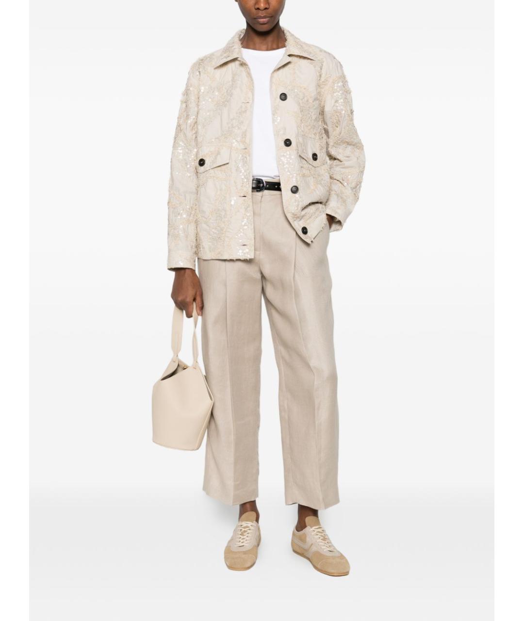 BRUNELLO CUCINELLI Бежевый хлопковый жакет/пиджак, фото 4