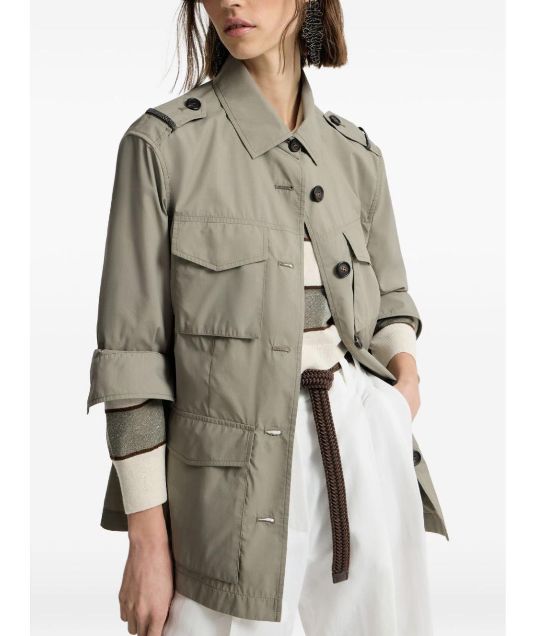 BRUNELLO CUCINELLI Хаки хлопковая куртка, фото 3