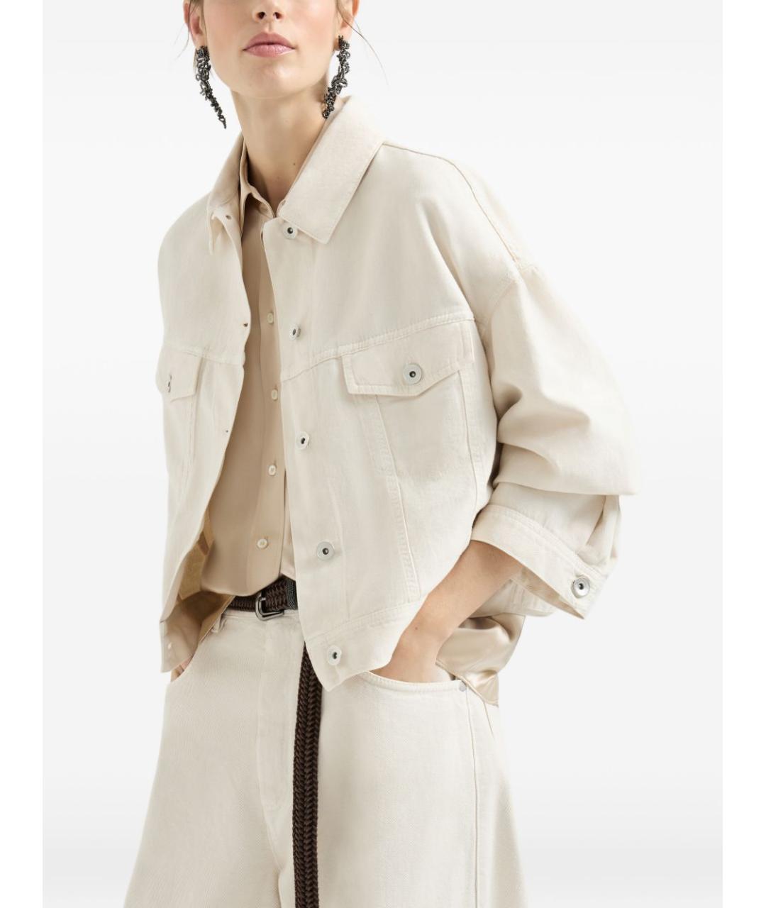 BRUNELLO CUCINELLI Бежевая хлопковая куртка, фото 4