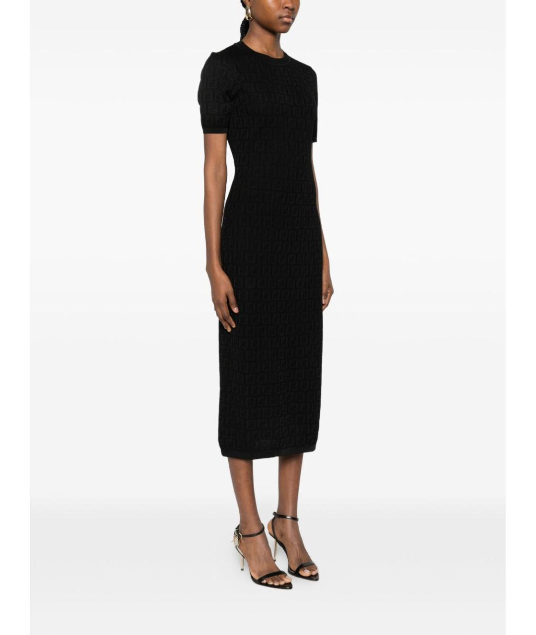 FENDI Черное хлопковое повседневное платье, фото 2