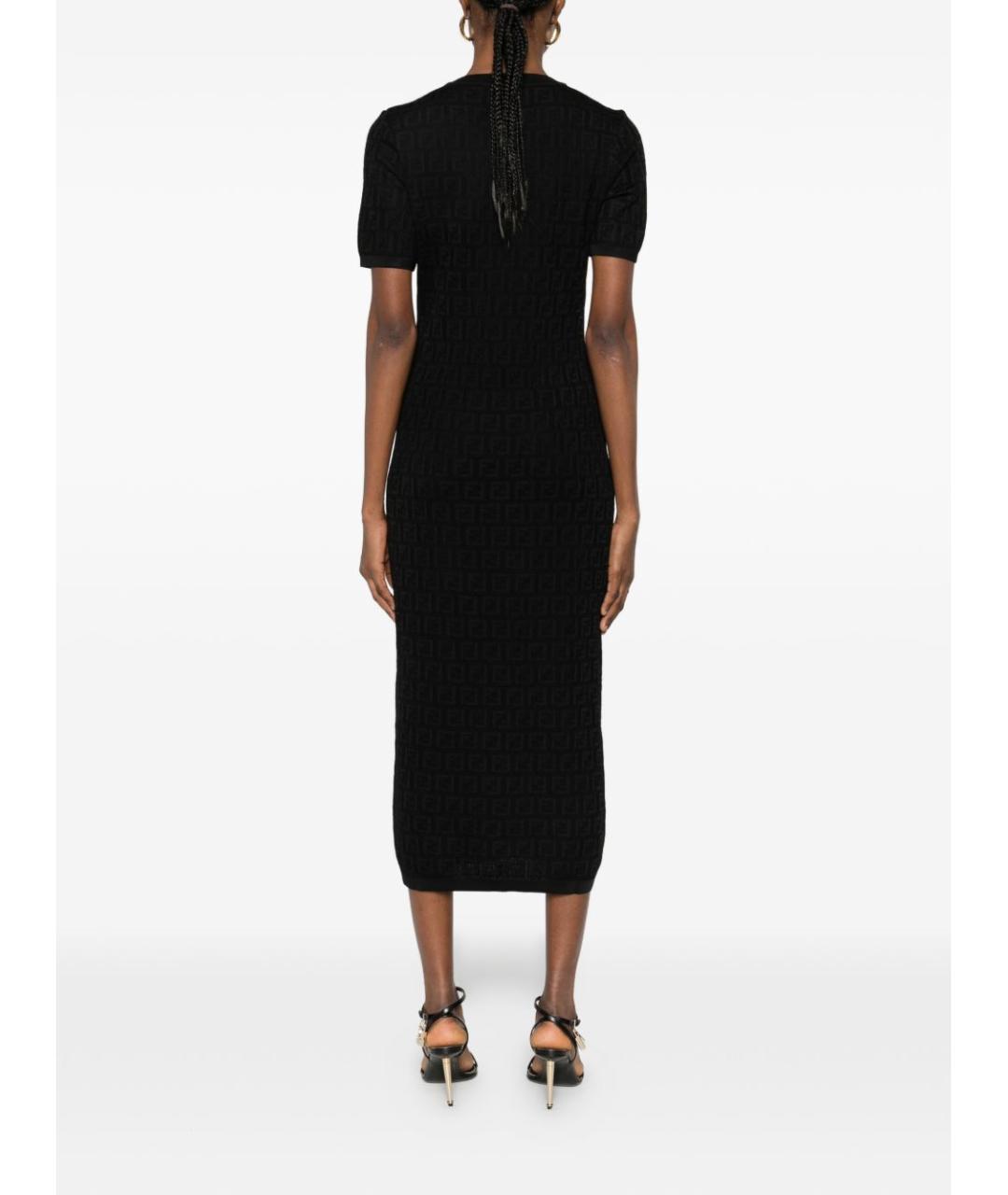 FENDI Черное хлопковое повседневное платье, фото 3