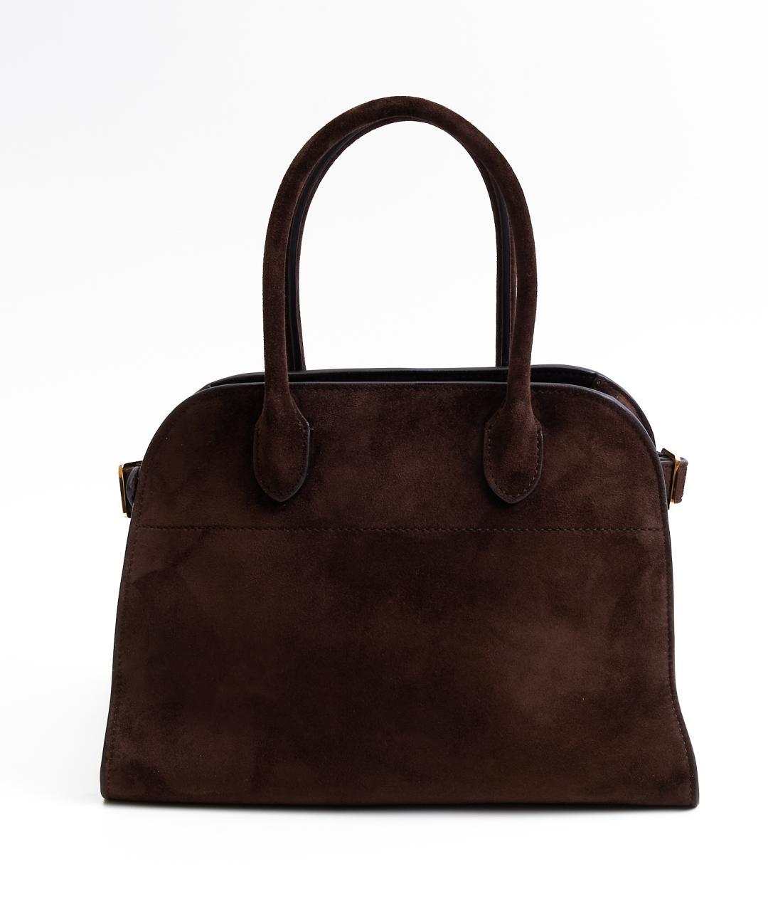 THE ROW Коричневая замшевая сумка с короткими ручками, фото 1