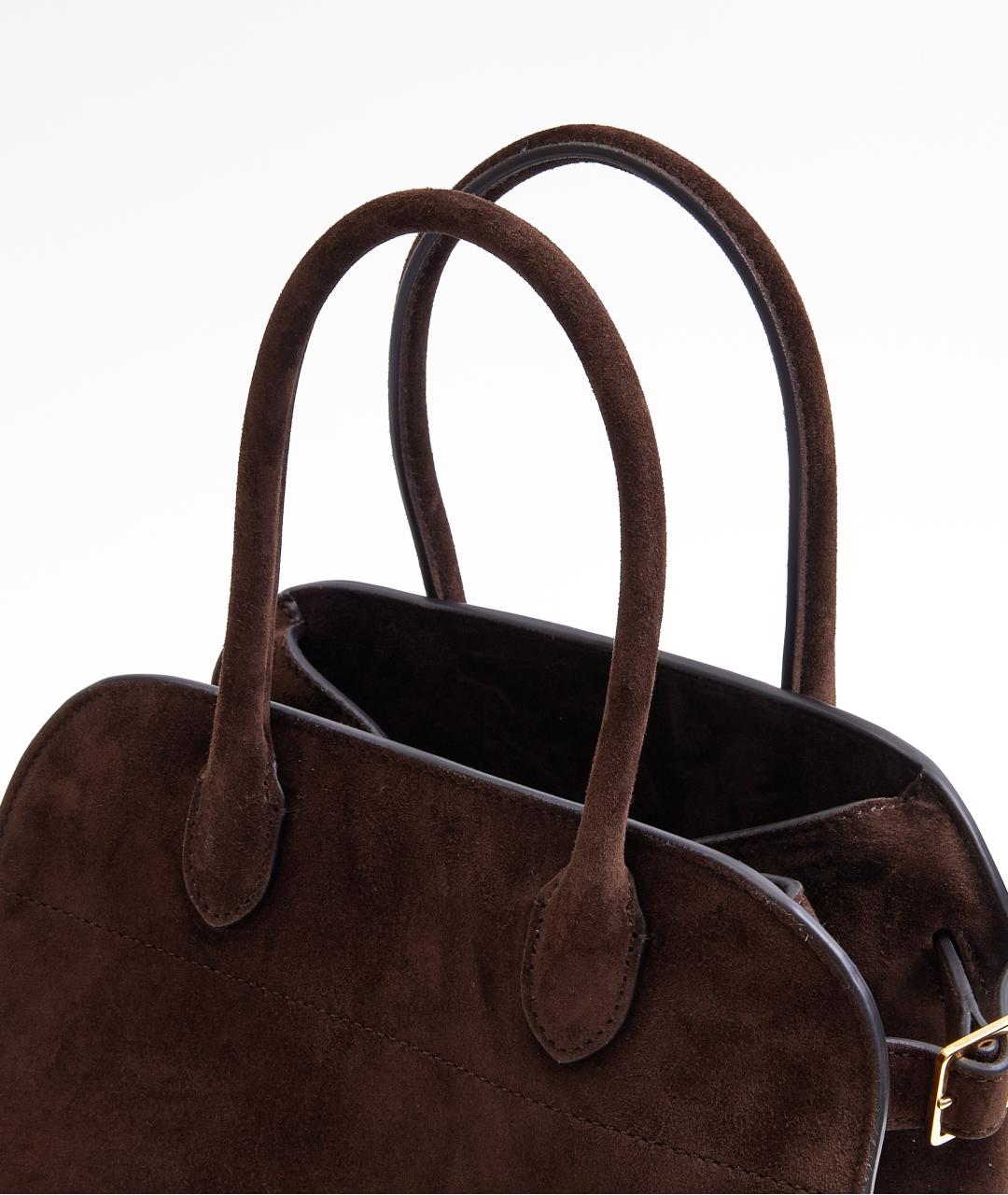 THE ROW Коричневая замшевая сумка с короткими ручками, фото 4