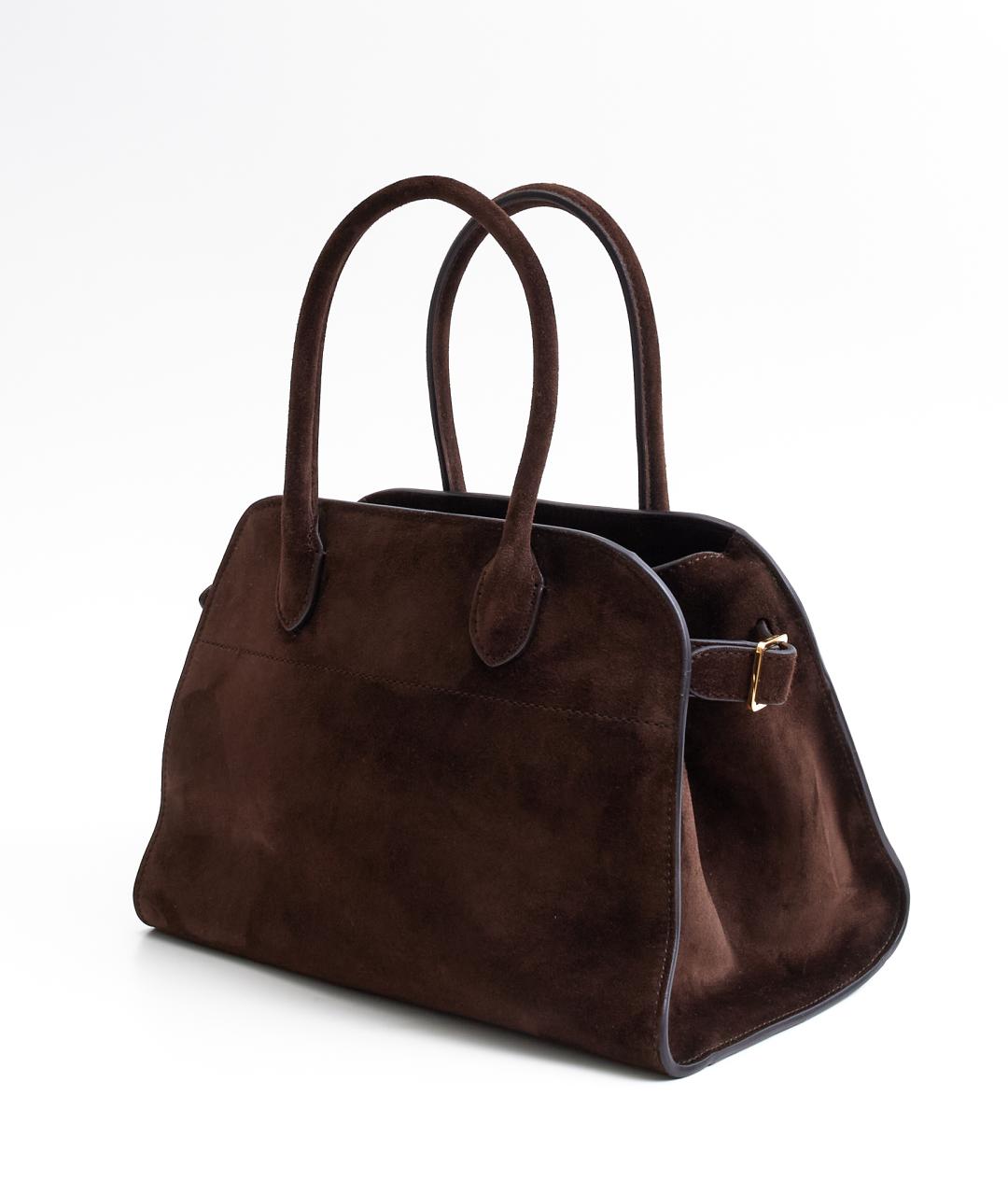 THE ROW Коричневая замшевая сумка с короткими ручками, фото 3