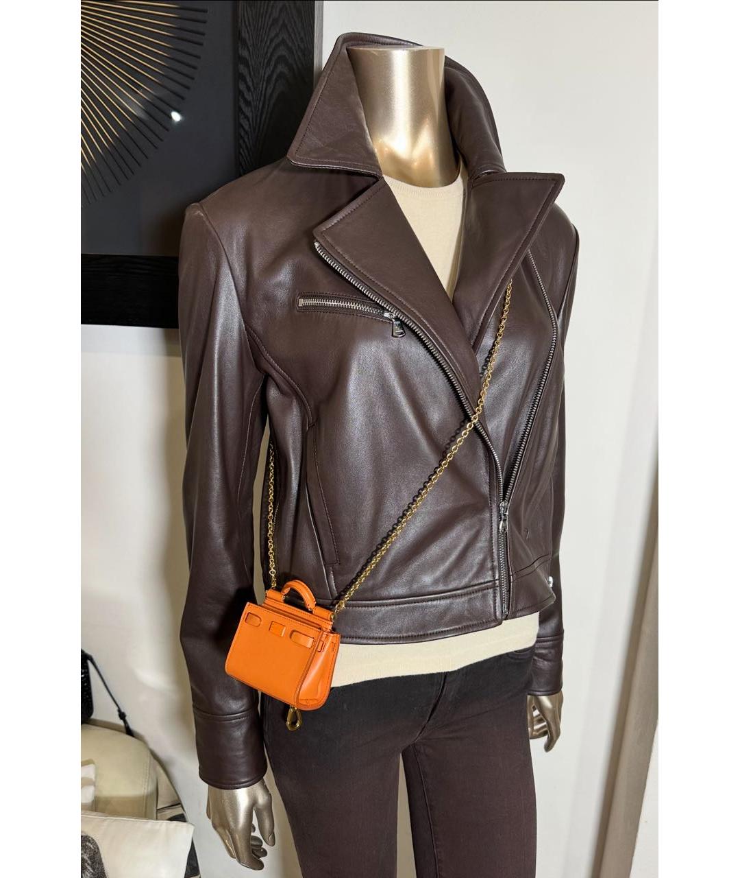 DOLCE&GABBANA Оранжевая кожаная сумка с короткими ручками, фото 6