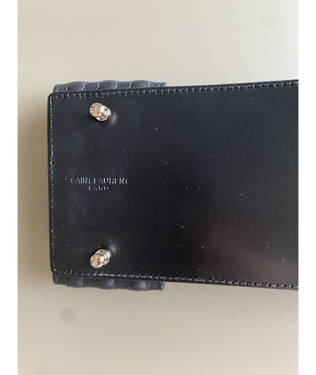 SAINT LAURENT Черный кожаный ремень, фото 4