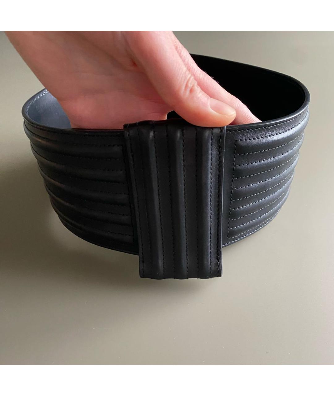 SAINT LAURENT Черный кожаный ремень, фото 9
