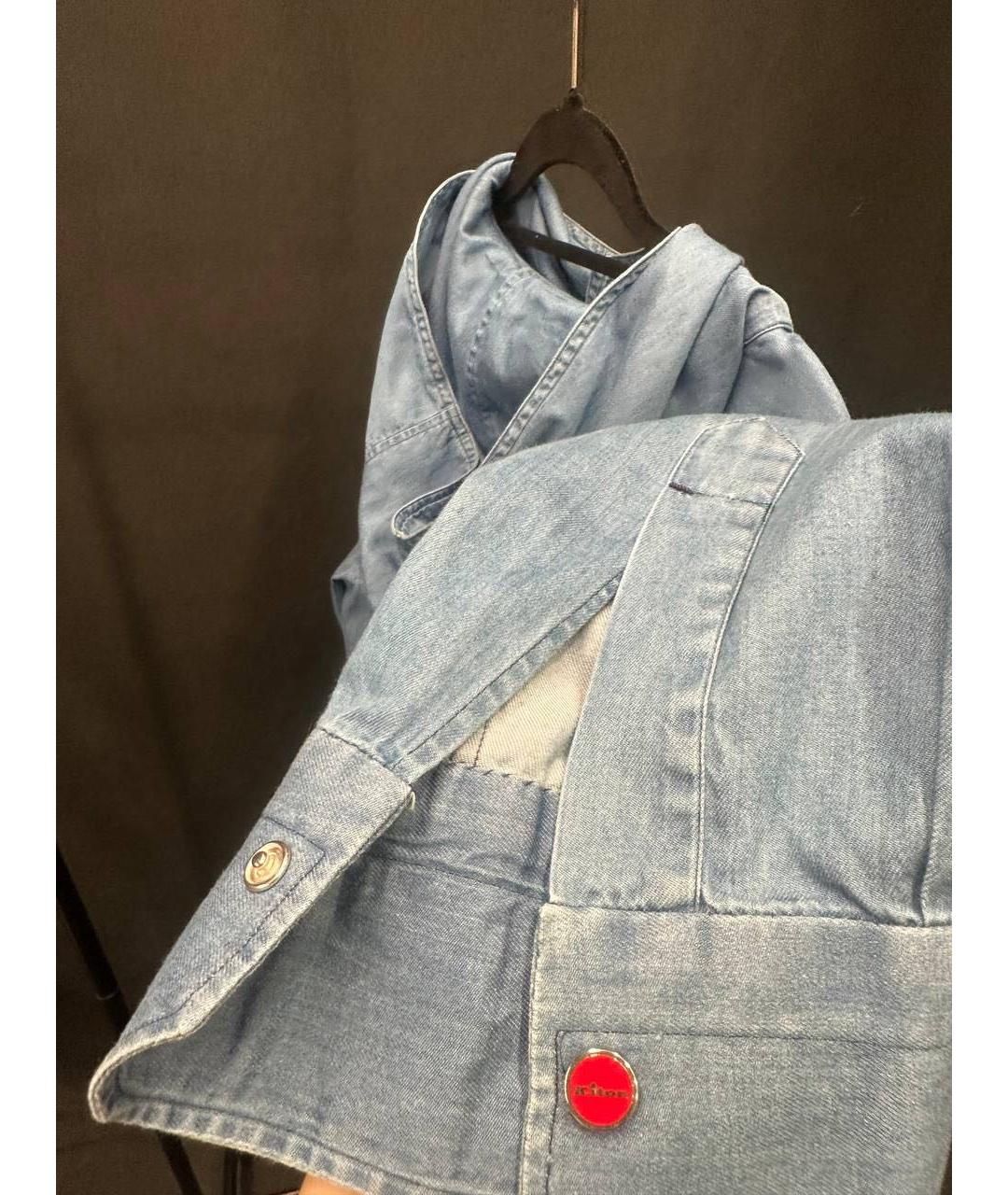 KITON Голубая хлопковая кэжуал рубашка, фото 2