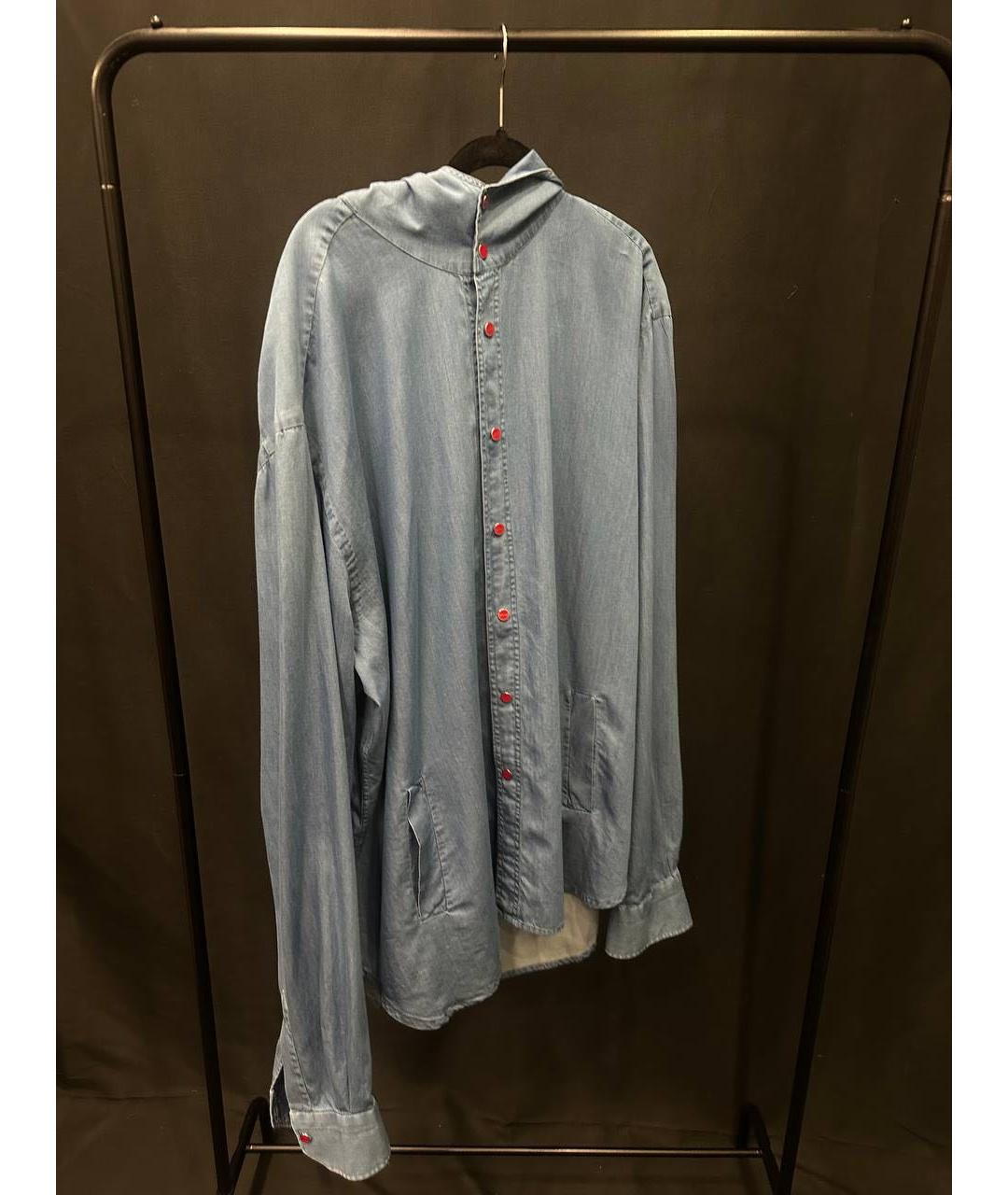 KITON Голубая хлопковая кэжуал рубашка, фото 6