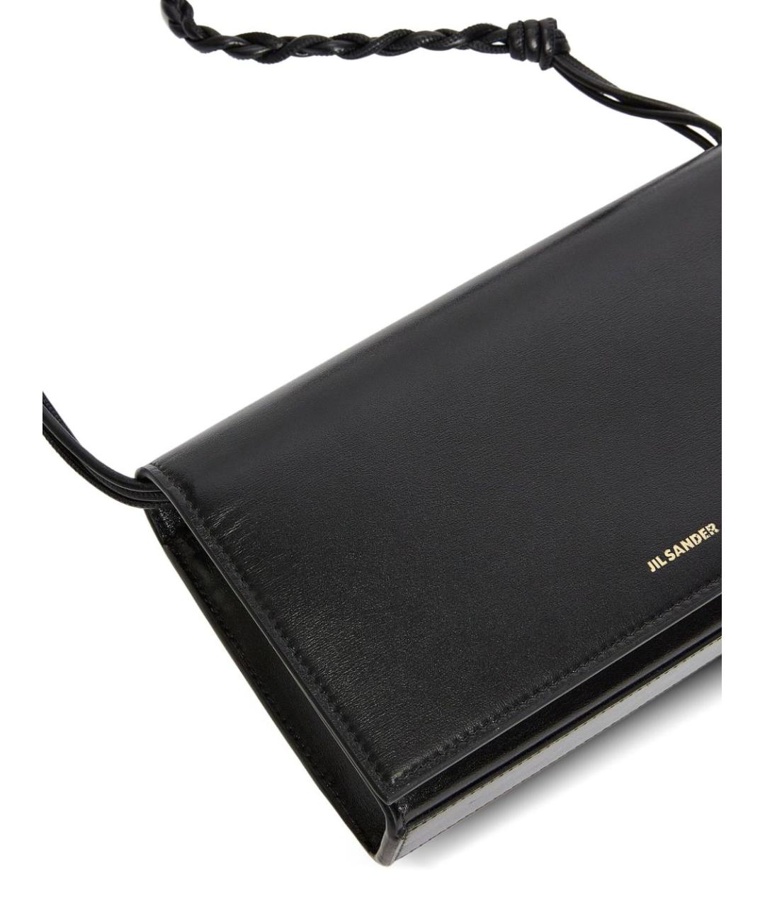 JIL SANDER Черная кожаная сумка через плечо, фото 2