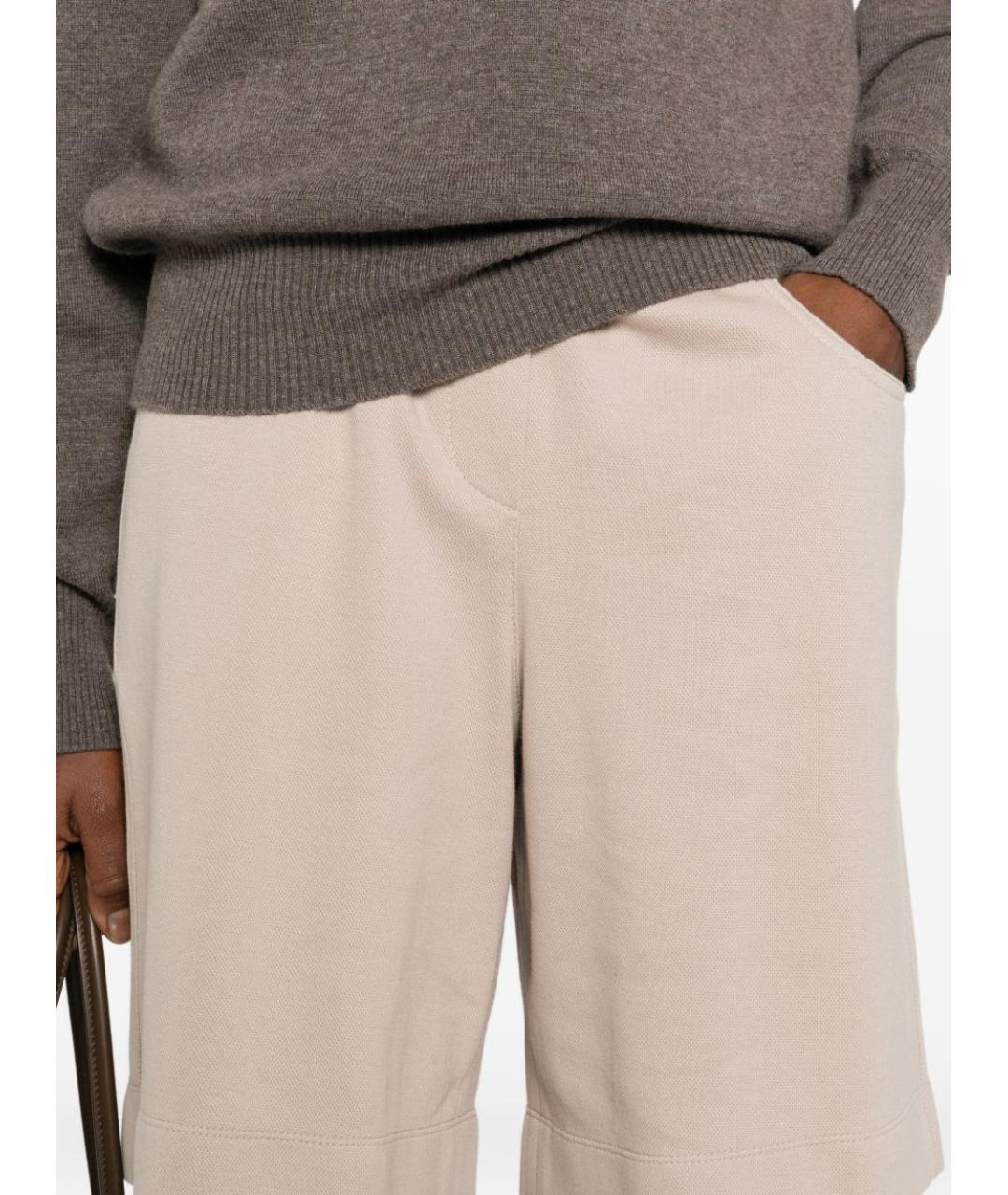 BRUNELLO CUCINELLI Коричневые хлопковые шорты, фото 5