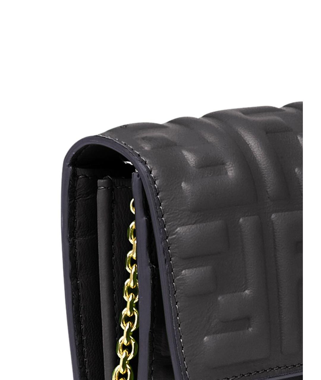 FENDI Черная кожаная сумка через плечо, фото 3