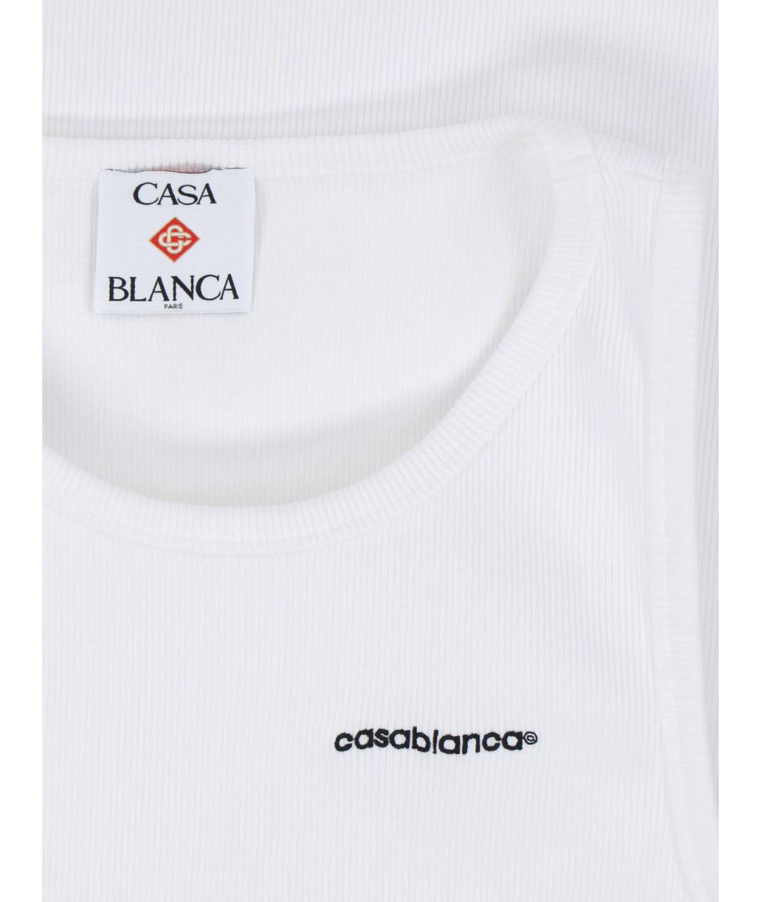 CASABLANCA Белая хлопковая майка, фото 3