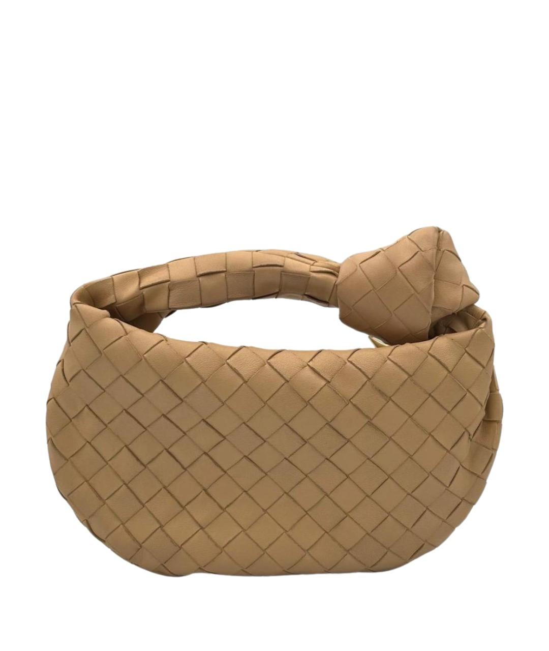 BOTTEGA VENETA Бежевая кожаная сумка с короткими ручками, фото 1