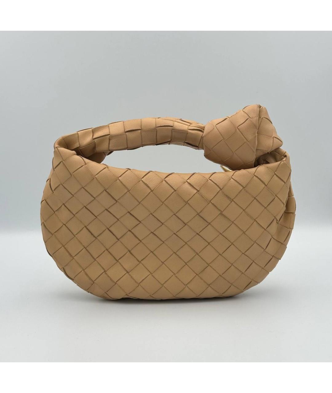 BOTTEGA VENETA Бежевая кожаная сумка с короткими ручками, фото 4