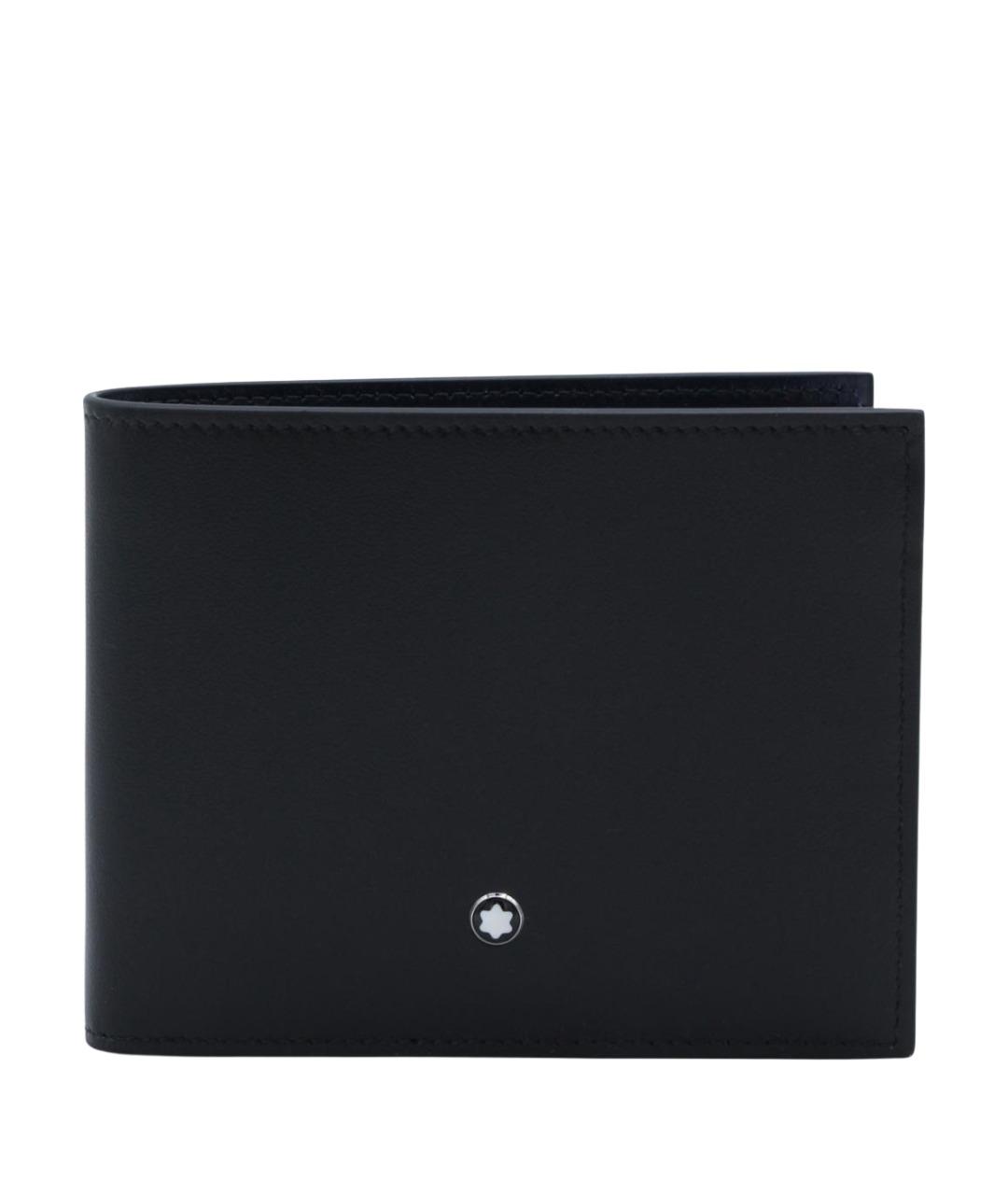 MONTBLANC Черный кожаный кошелек, фото 1