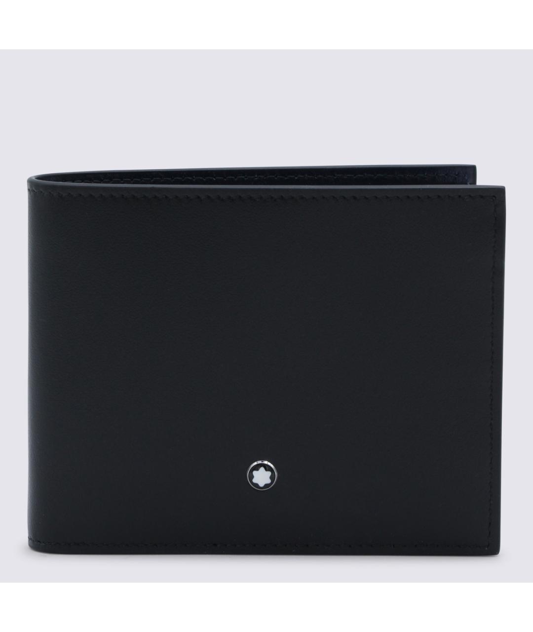 MONTBLANC Черный кожаный кошелек, фото 4
