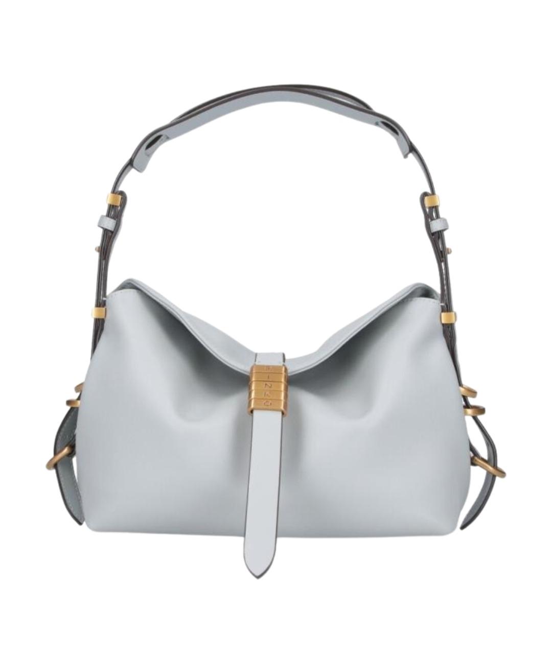 PINKO Серая кожаная сумка через плечо, фото 1