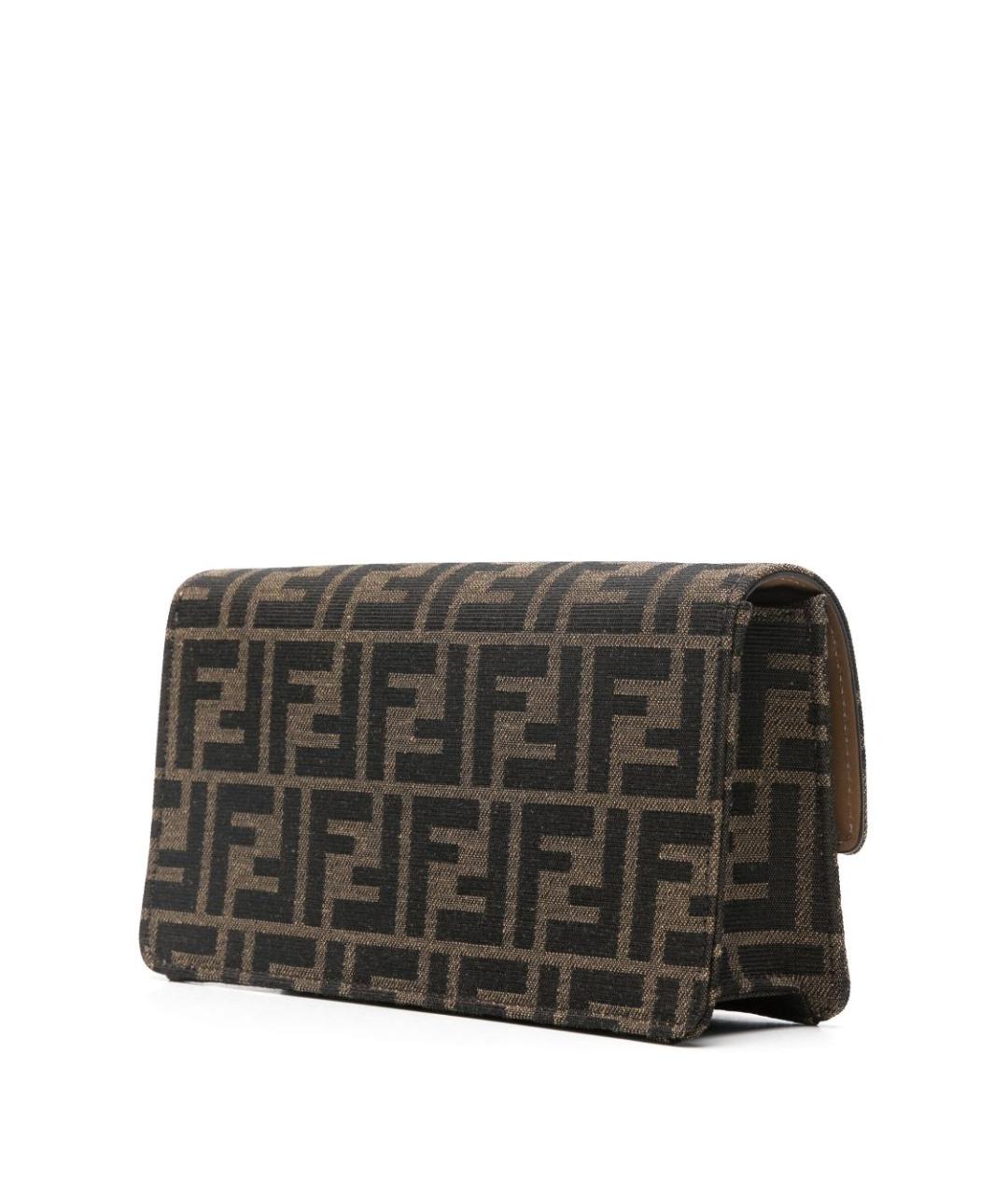 FENDI Коричневая тканевая сумка через плечо, фото 4