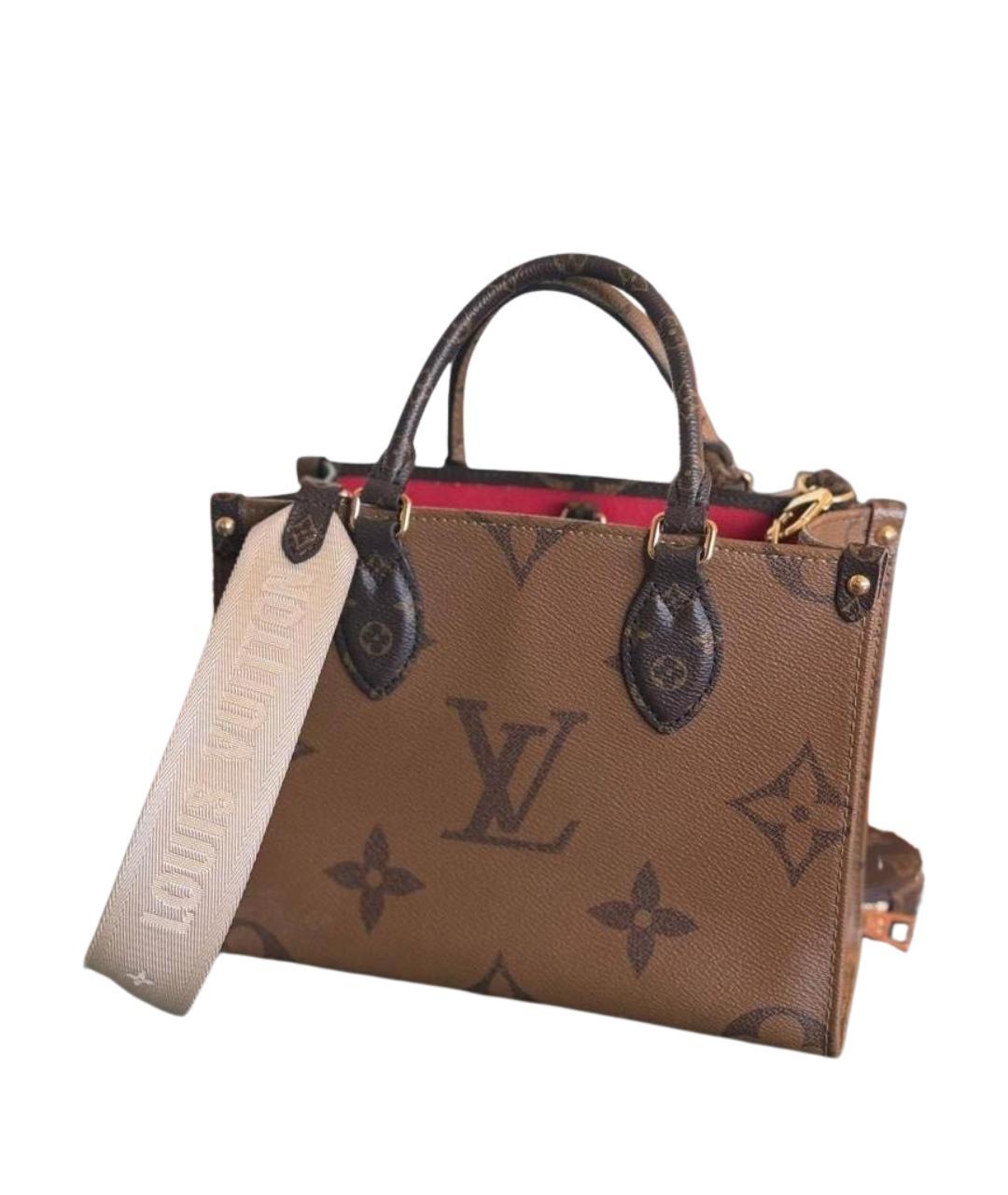 LOUIS VUITTON Коричневая кожаная сумка тоут, фото 1