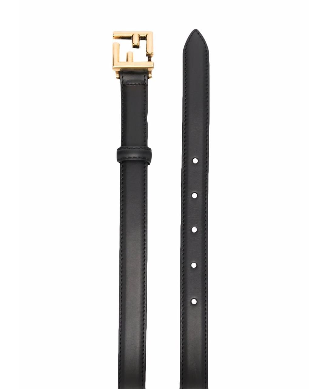 FENDI Черный кожаный ремень, фото 2