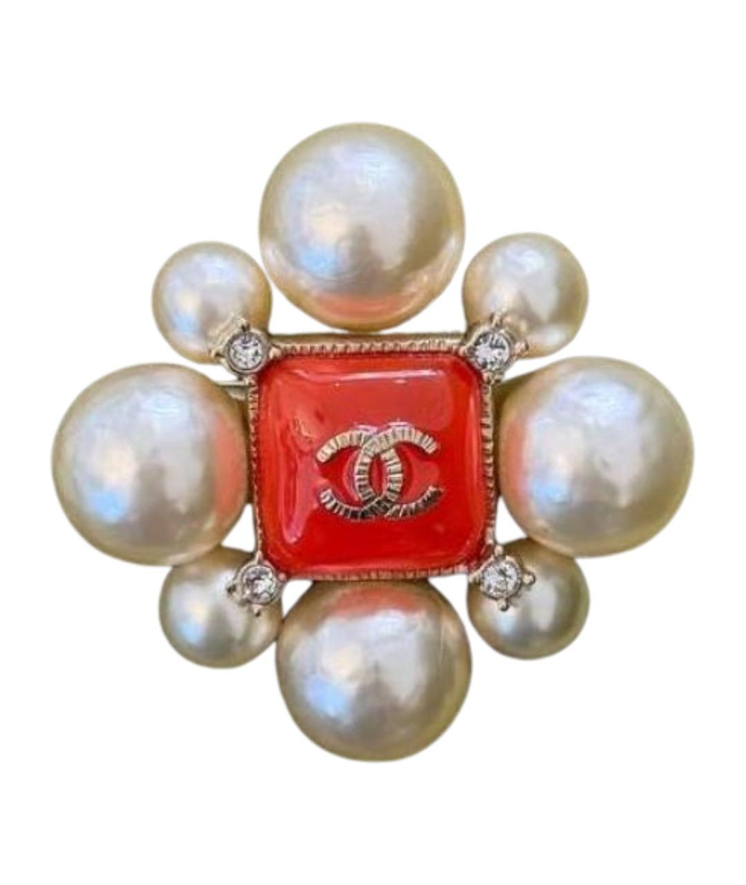 CHANEL Белая жемчужная булавка / брошь, фото 1