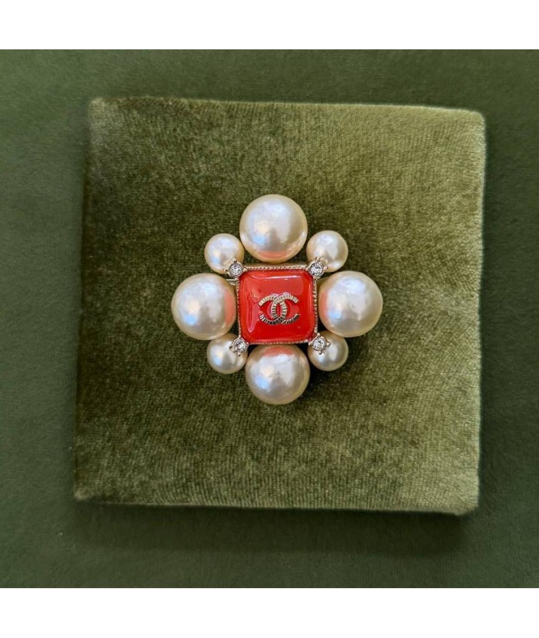 CHANEL Белая жемчужная булавка / брошь, фото 6