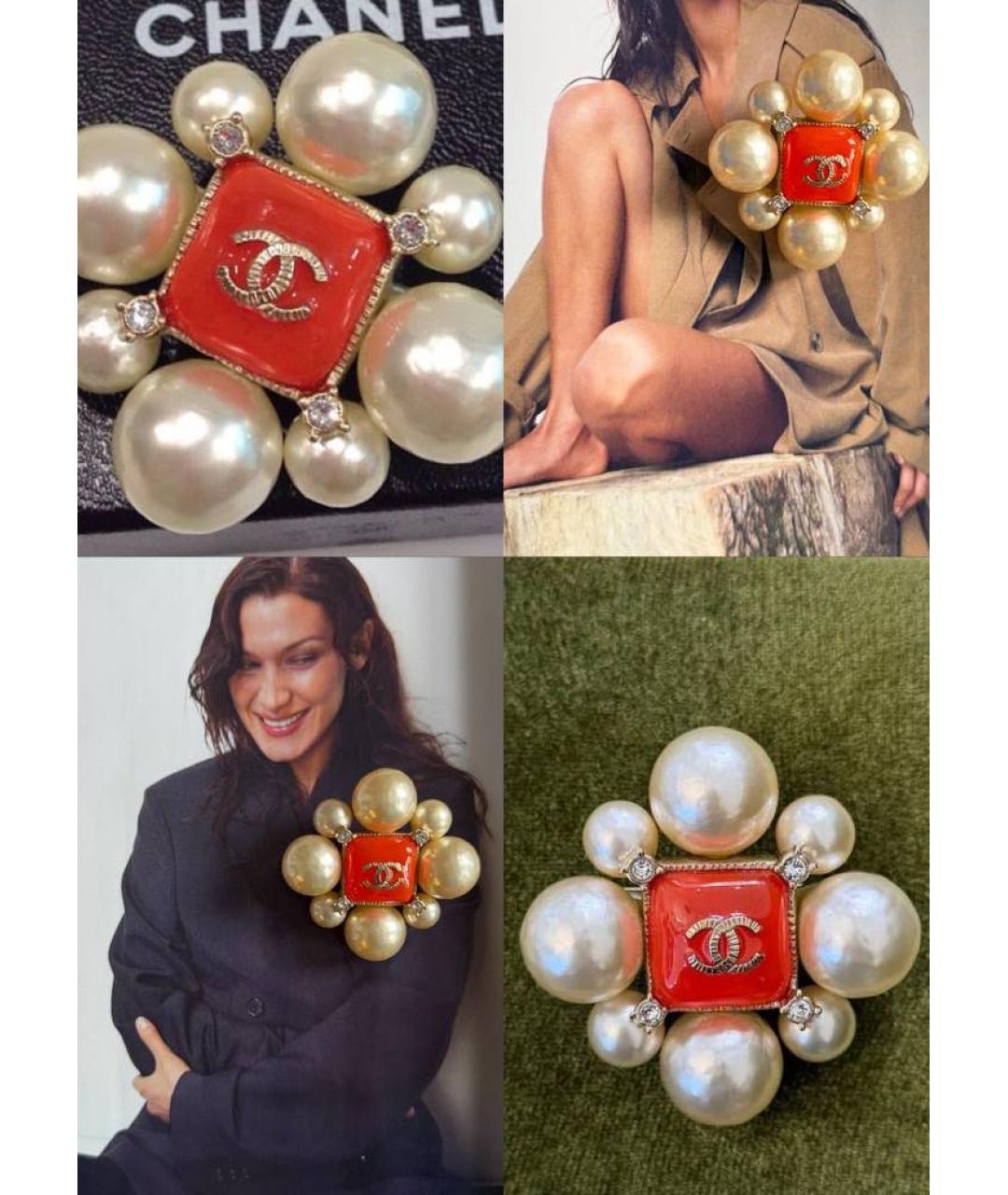 CHANEL Белая жемчужная булавка / брошь, фото 2