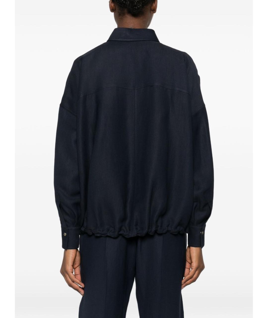BRUNELLO CUCINELLI Синяя льняная рубашка, фото 3