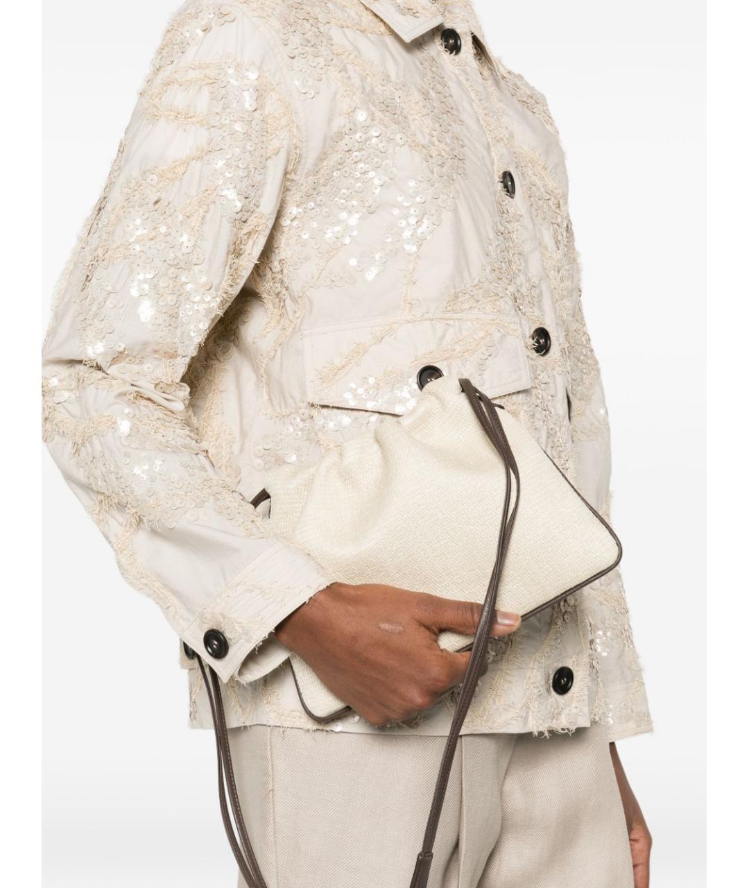 BRUNELLO CUCINELLI Бежевая сумка через плечо, фото 5