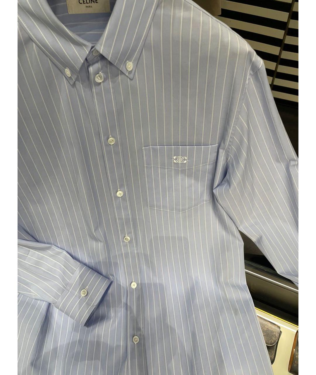 CELINE Голубая хлопковая рубашка, фото 3