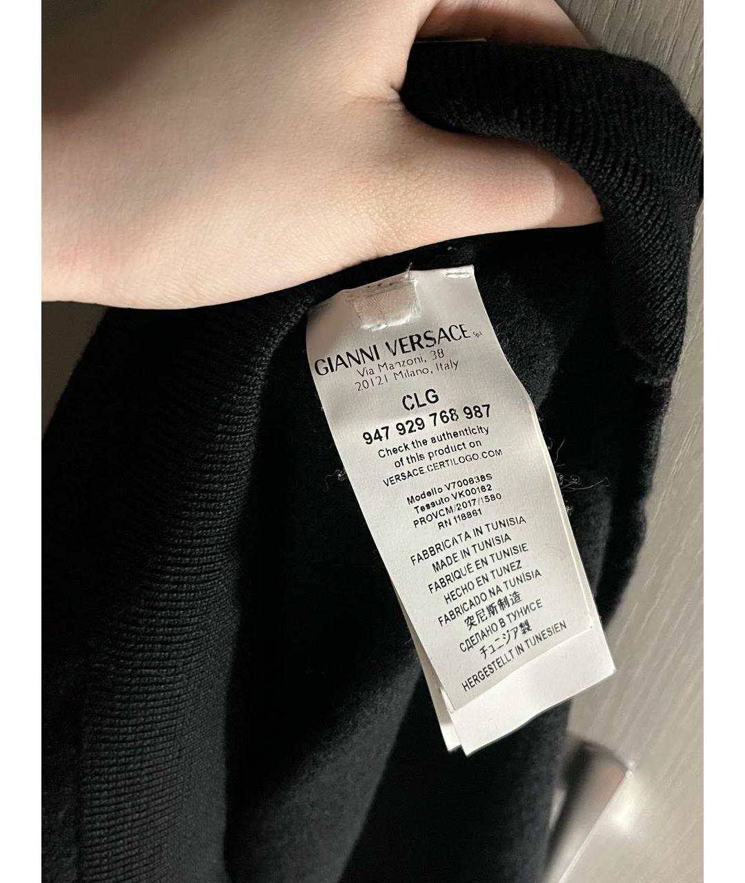 VERSACE Черный шерстяной джемпер / свитер, фото 3