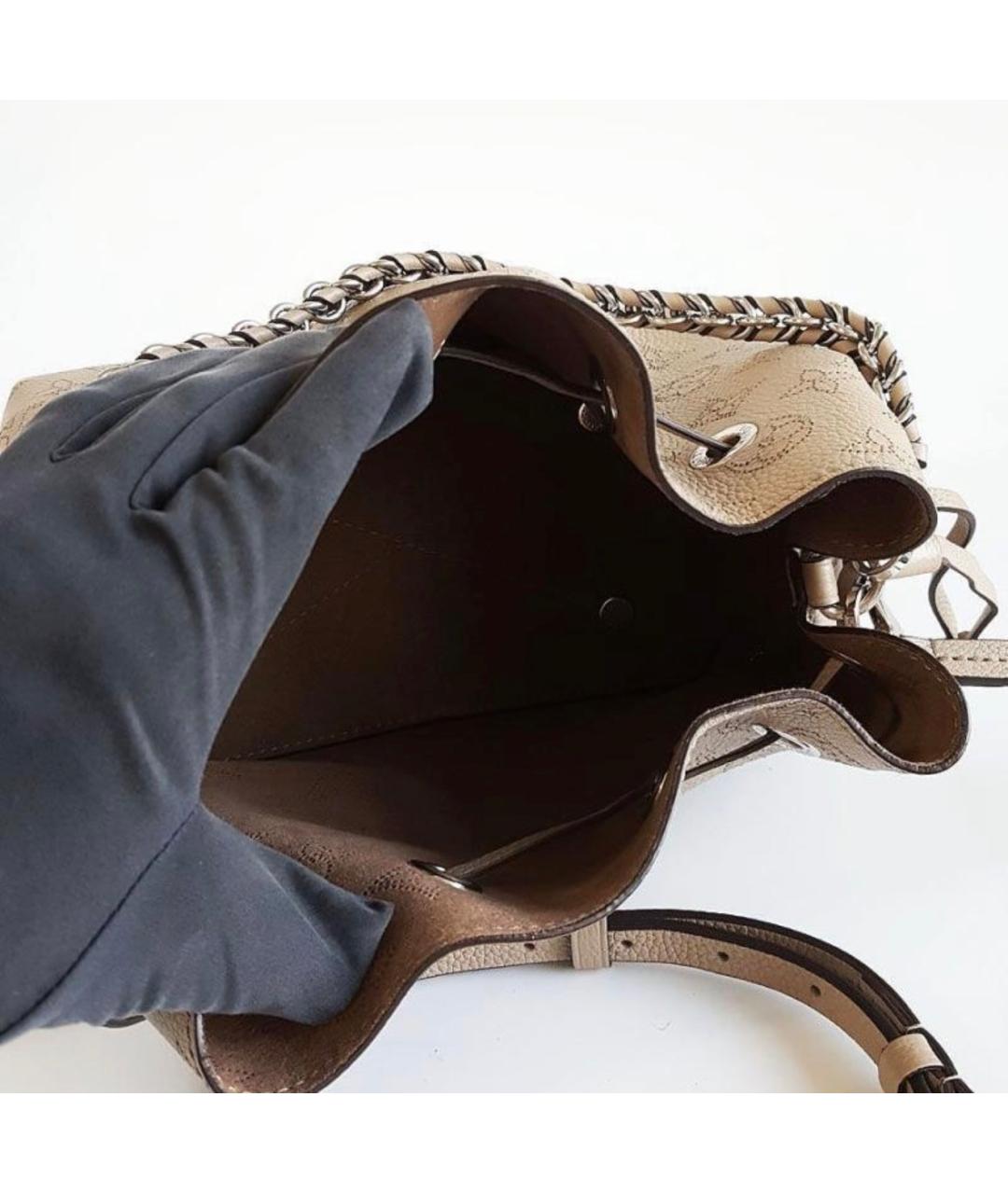 LOUIS VUITTON Коричневая кожаная сумка через плечо, фото 5