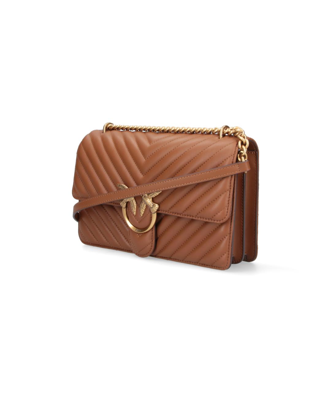 PINKO Коричневая кожаная сумка через плечо, фото 2