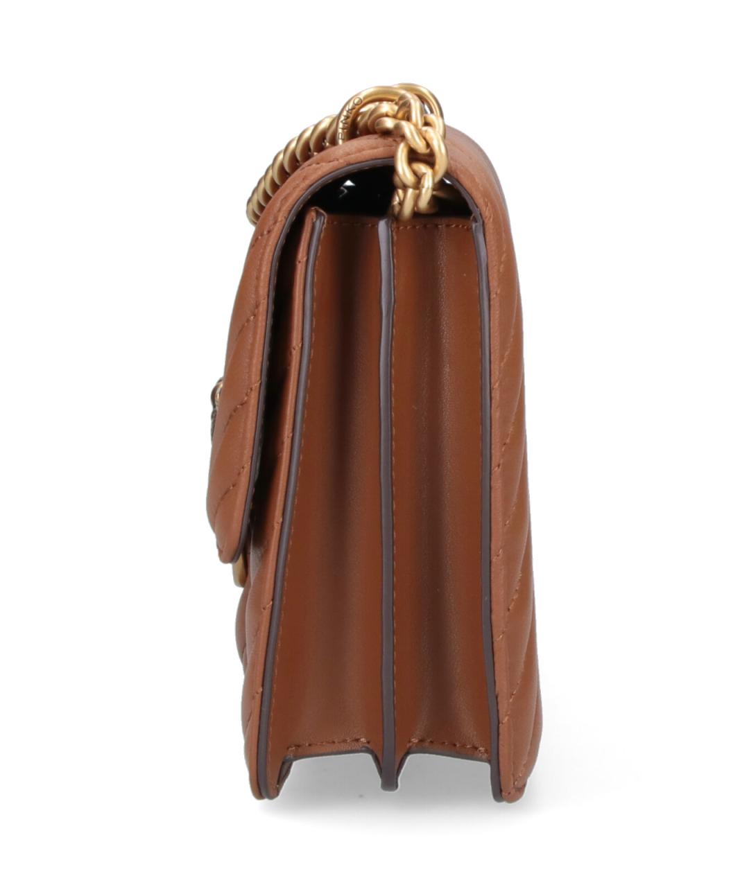 PINKO Коричневая кожаная сумка через плечо, фото 5