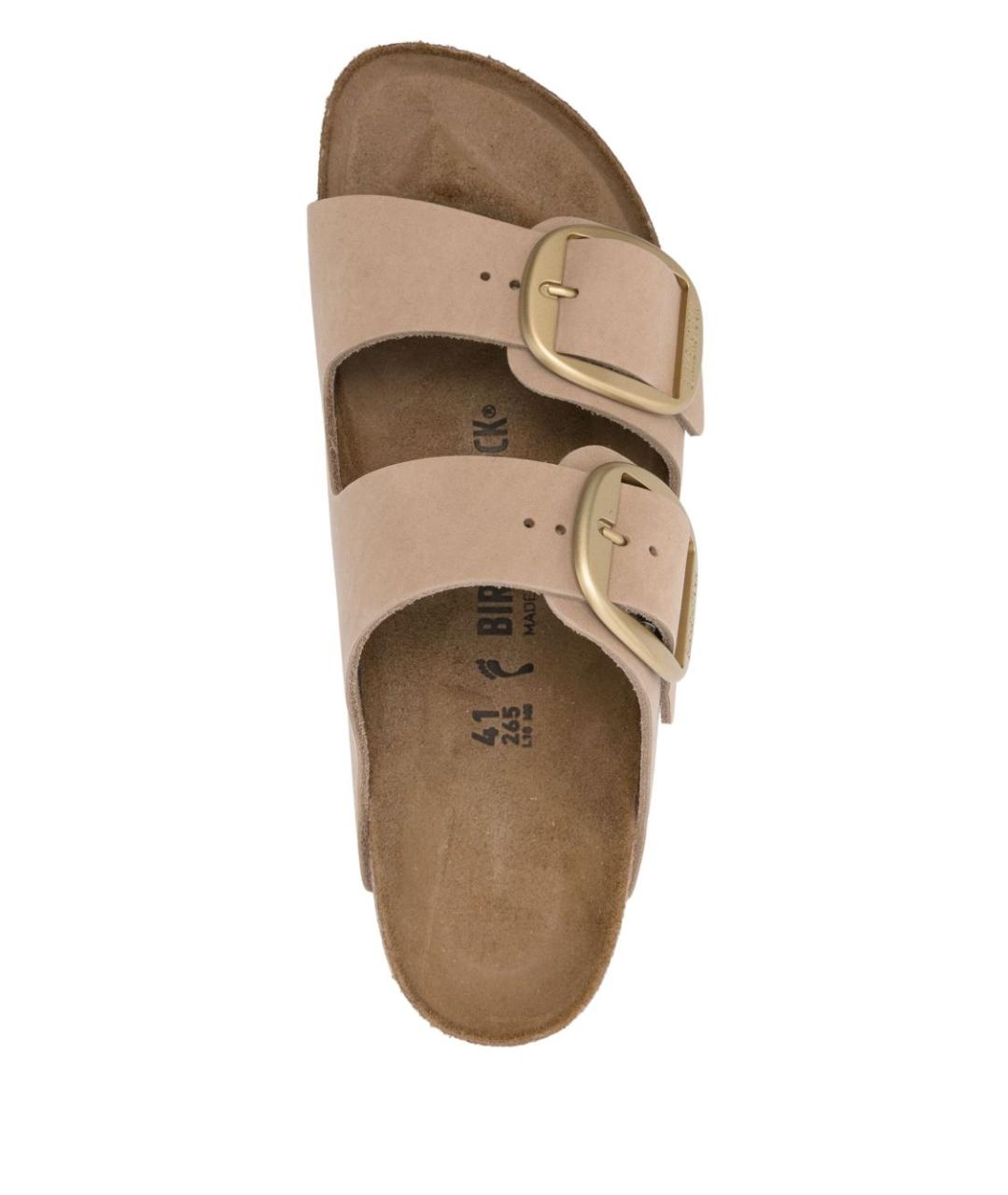 BIRKENSTOCK Бежевые замшевые сандалии, фото 4