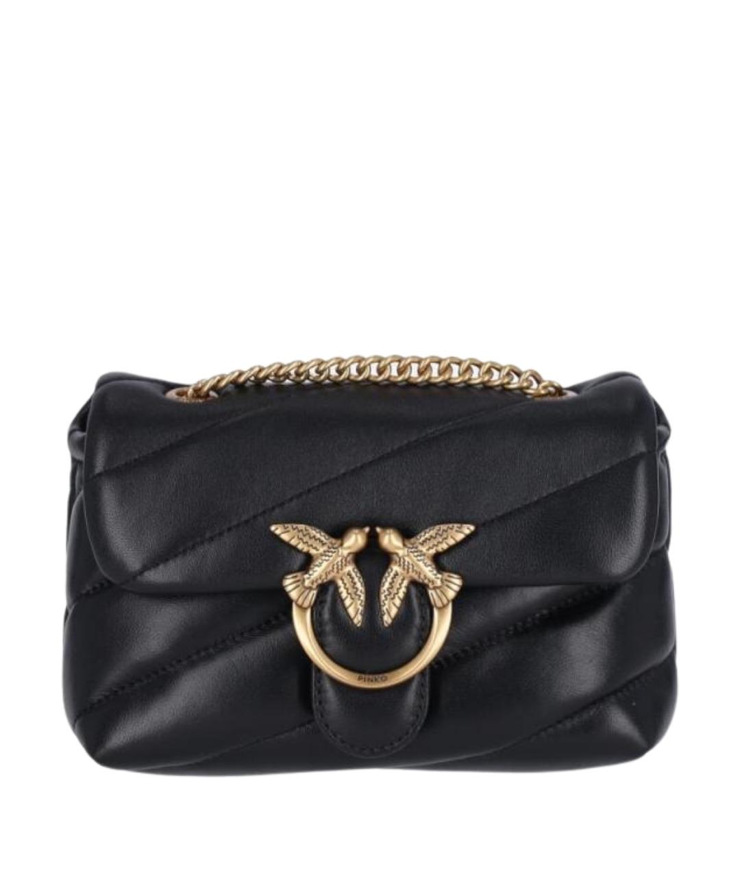PINKO Черная кожаная сумка через плечо, фото 1