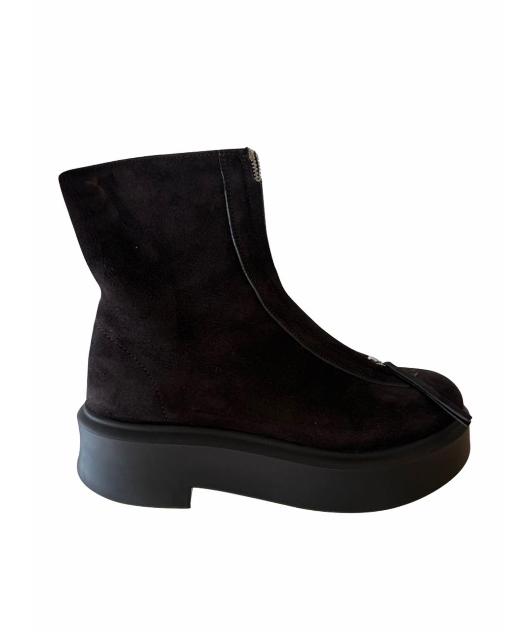 THE ROW Коричневые замшевые сапоги, фото 1