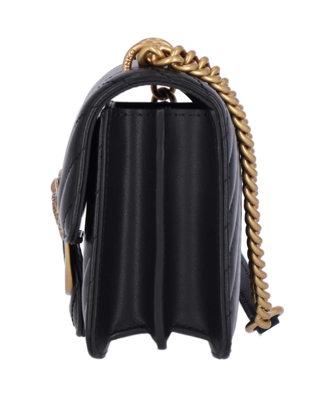 PINKO Черная кожаная сумка через плечо, фото 5