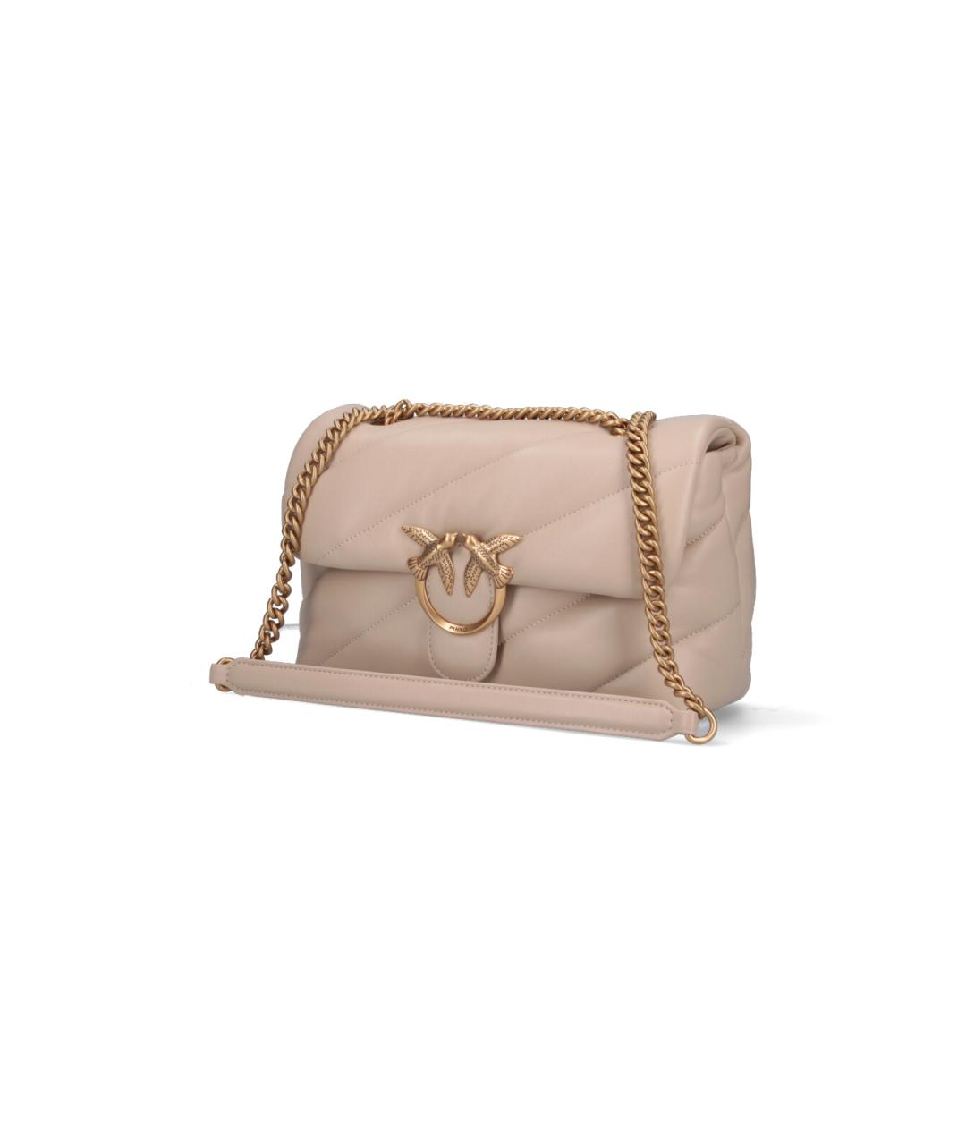 PINKO Бежевая кожаная сумка через плечо, фото 2