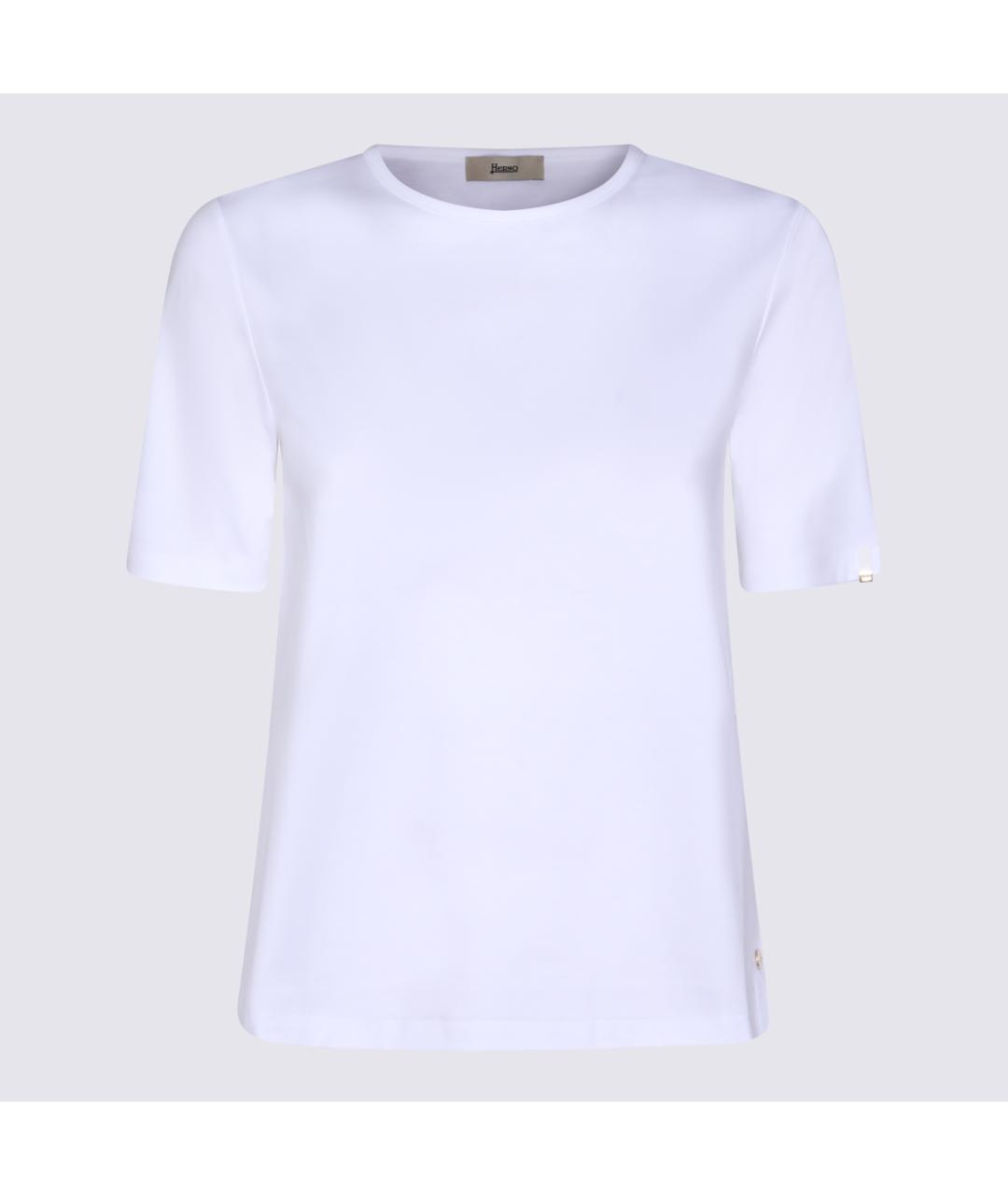 HERNO Белая хлопковая футболка, фото 4
