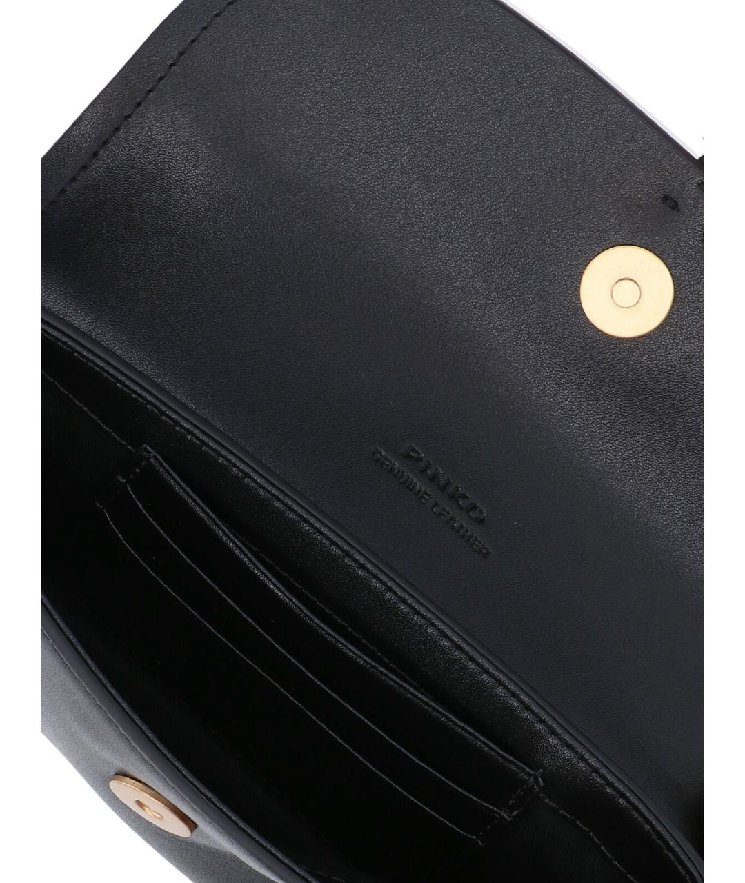 PINKO Черная кожаная сумка через плечо, фото 4