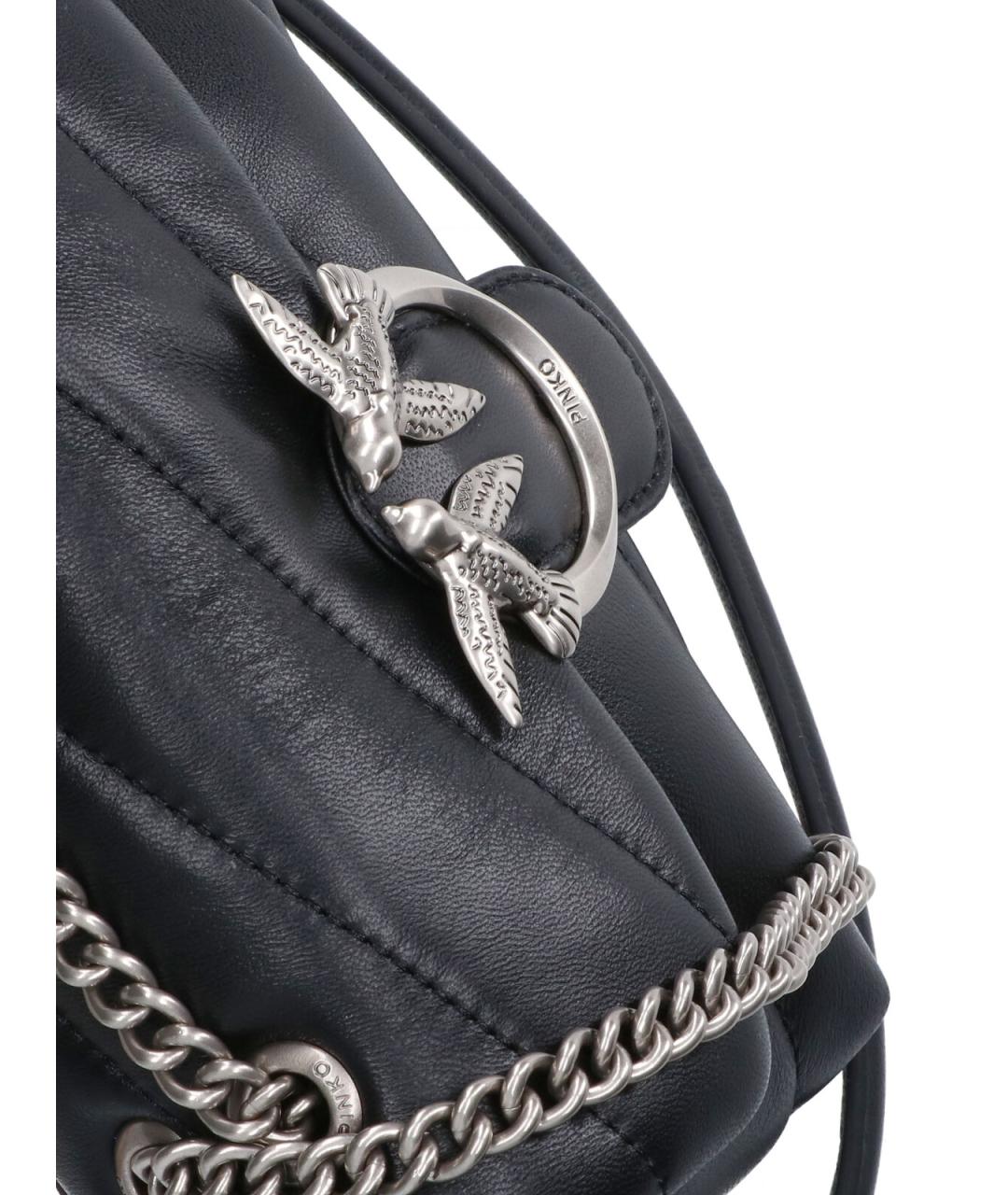 PINKO Черная кожаная сумка через плечо, фото 4