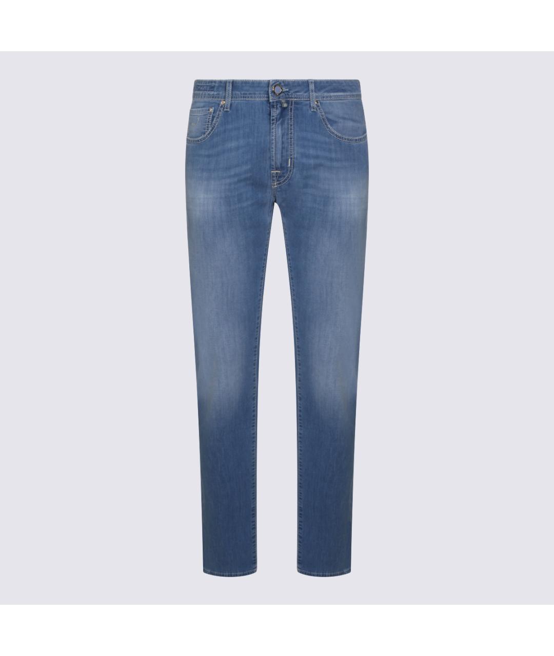 JACOB COHEN Синие хлопковые прямые джинсы, фото 2