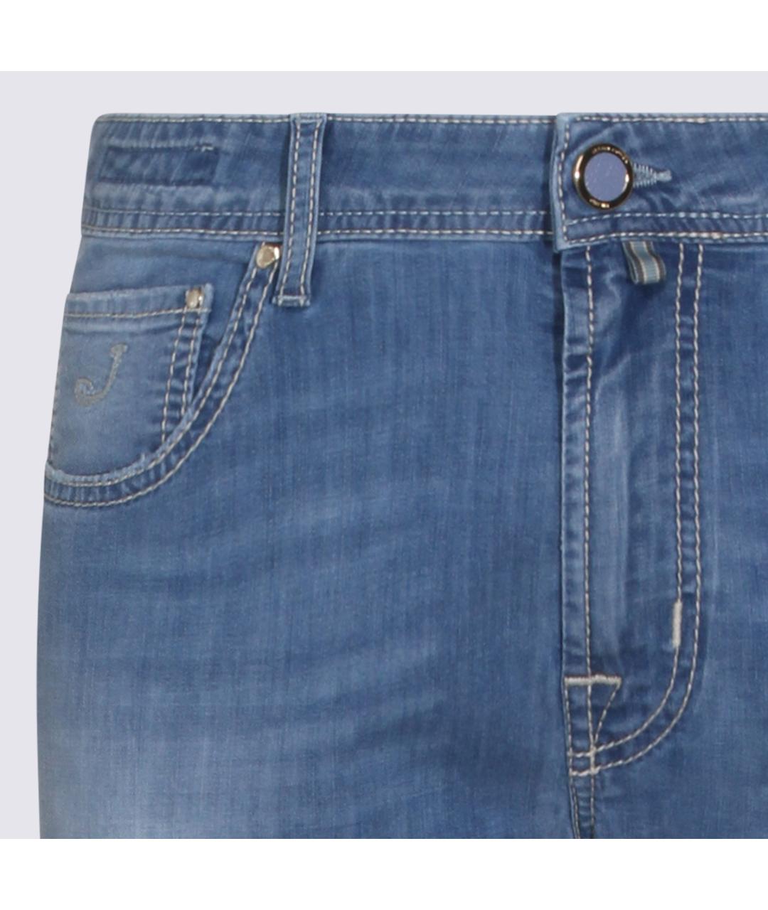 JACOB COHEN Синие хлопковые прямые джинсы, фото 4