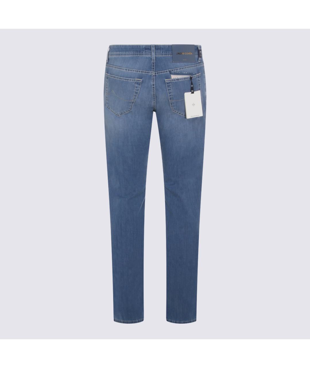 JACOB COHEN Синие хлопковые прямые джинсы, фото 3