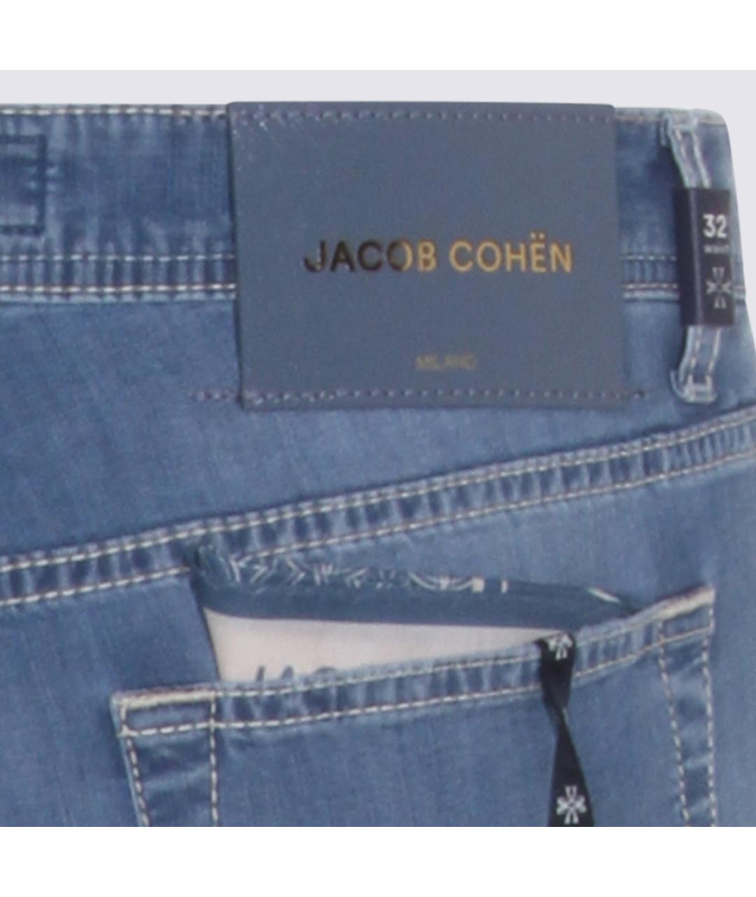 JACOB COHEN Синие хлопковые прямые джинсы, фото 5