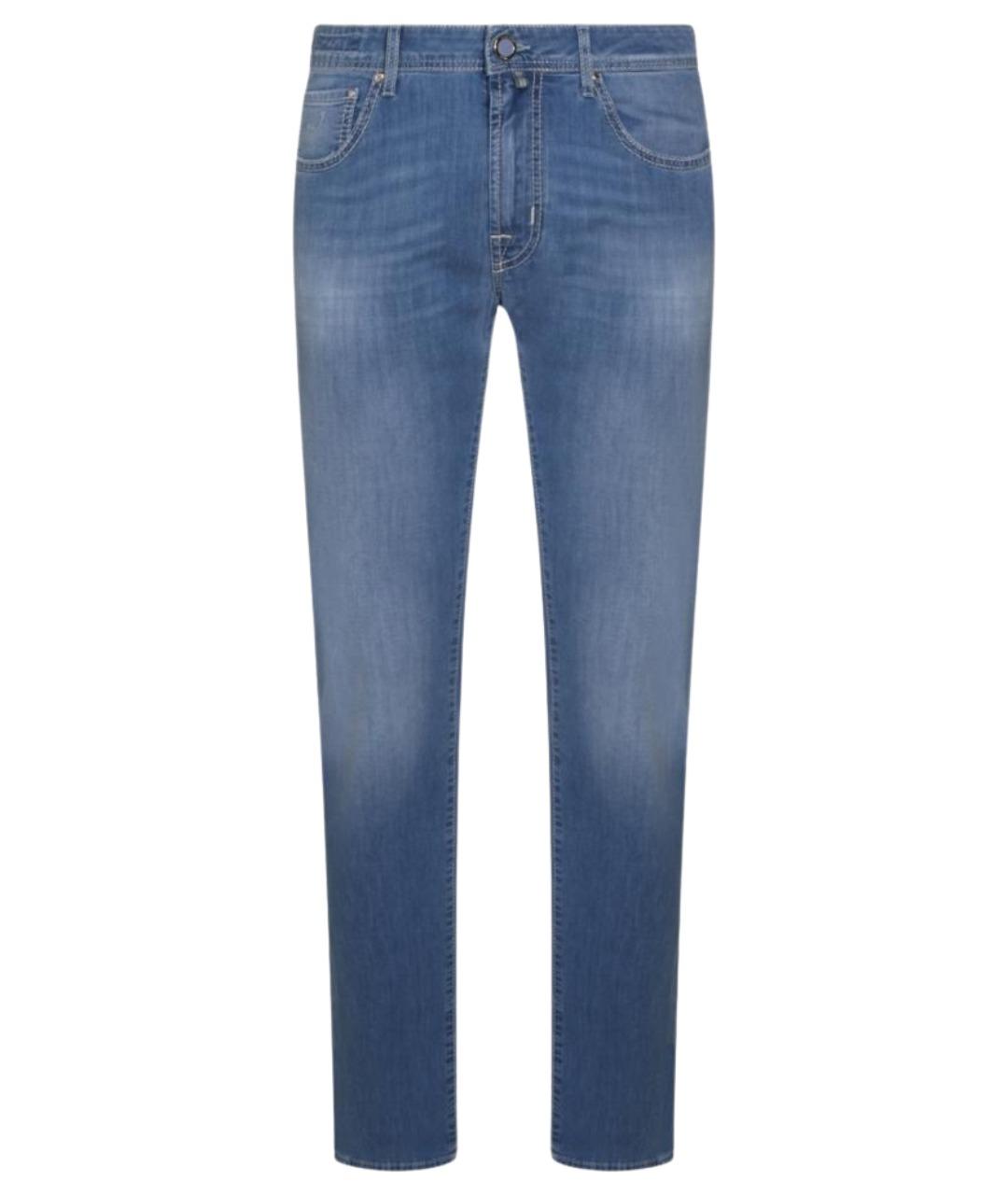 JACOB COHEN Синие хлопковые прямые джинсы, фото 1