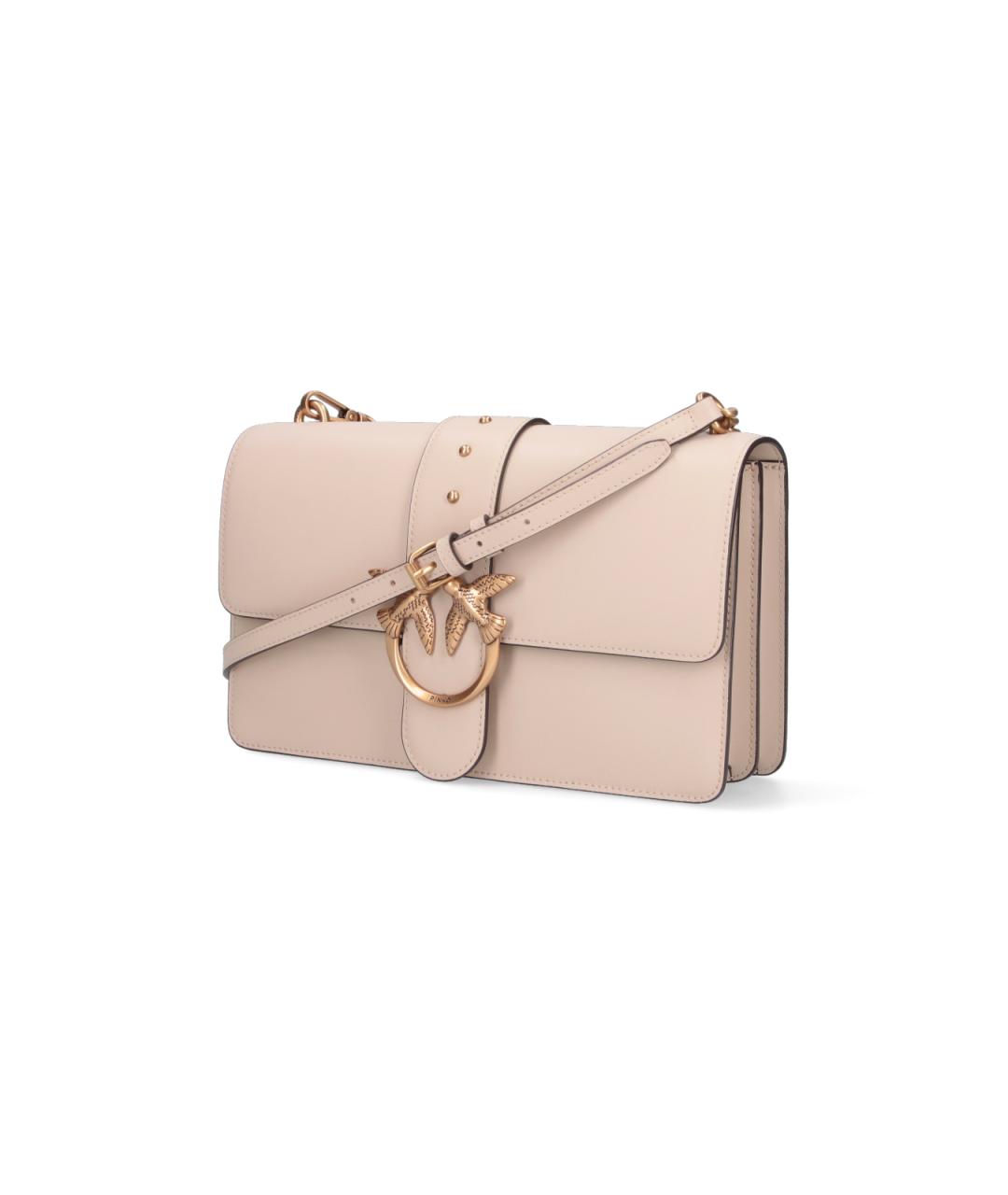 PINKO Бежевая кожаная сумка через плечо, фото 2